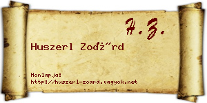 Huszerl Zoárd névjegykártya